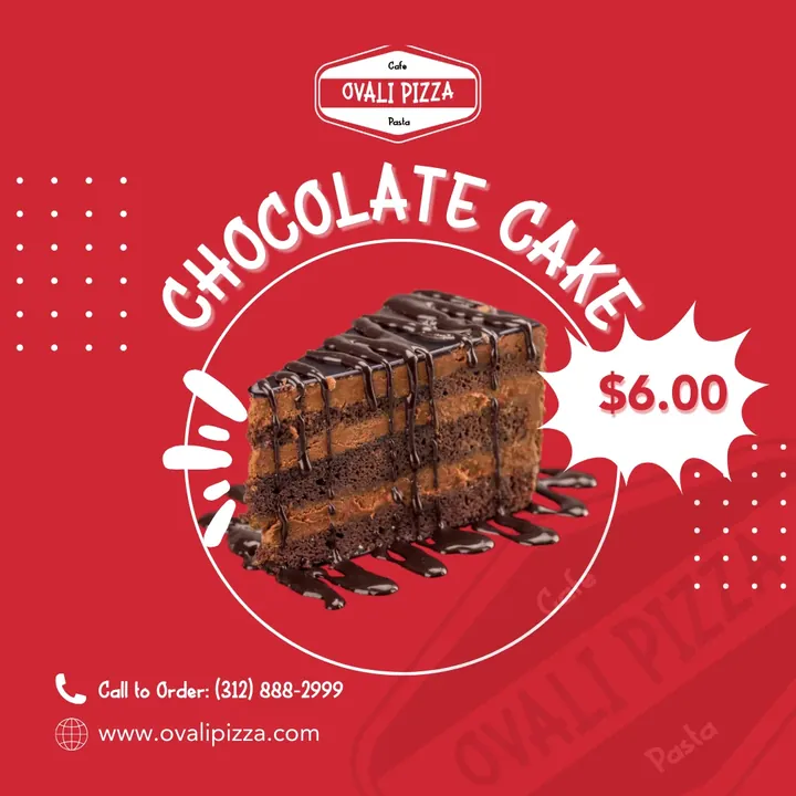 Chocolate cake promotional graphic