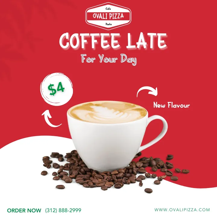 Coffee latte promotional graphic