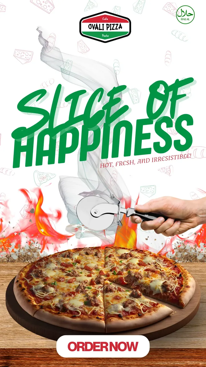Ovali Pizza Slice of Happiness vertical promotional poster