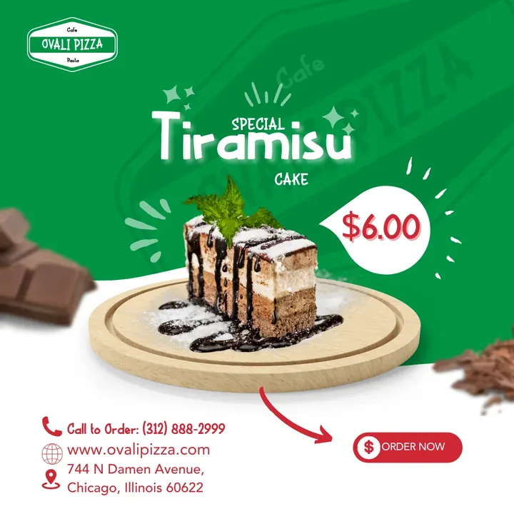 Tiramisu cake promotional graphic