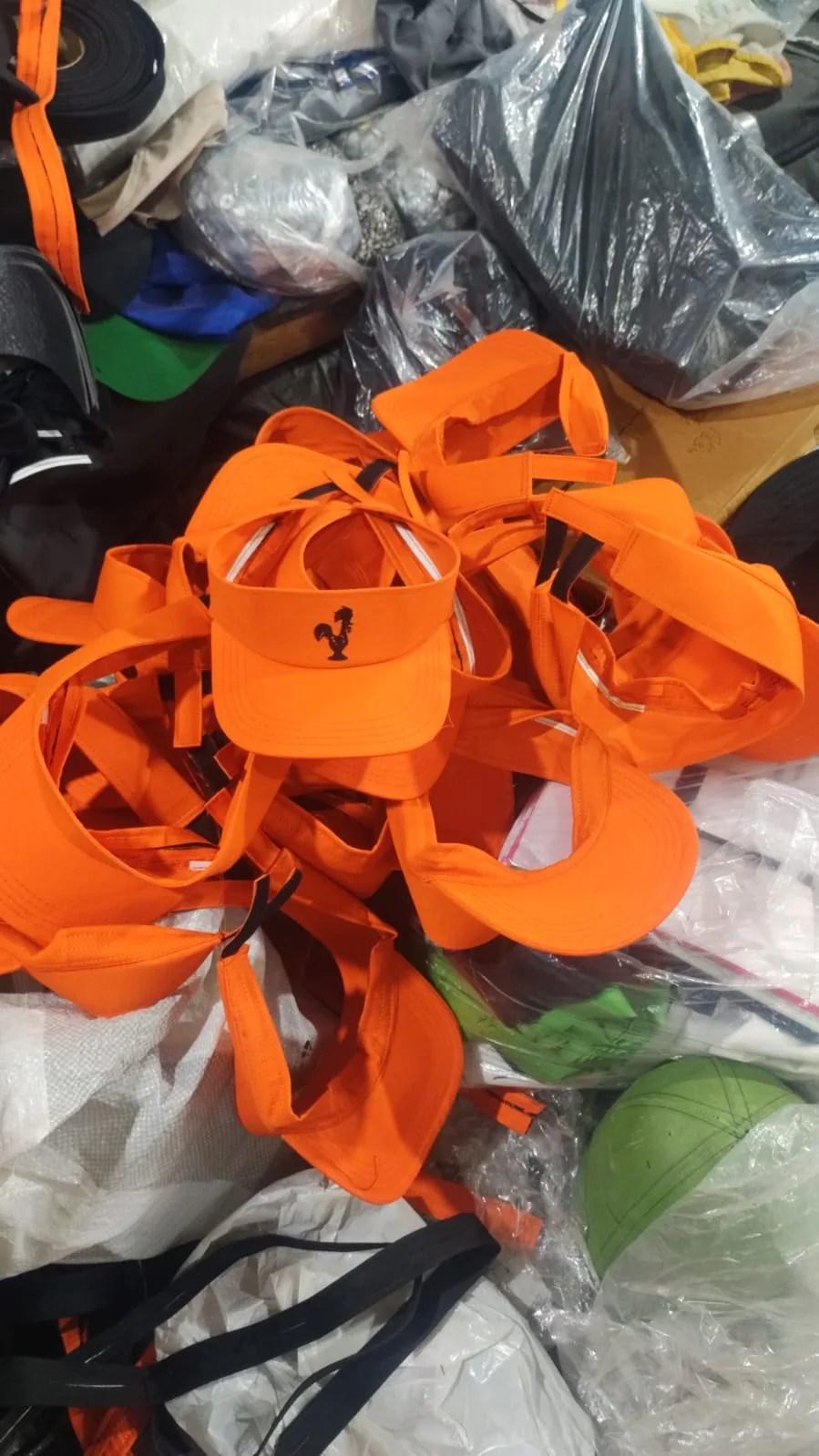 Orange Peri-Peri Guys cap samples shown together, supplied product photo