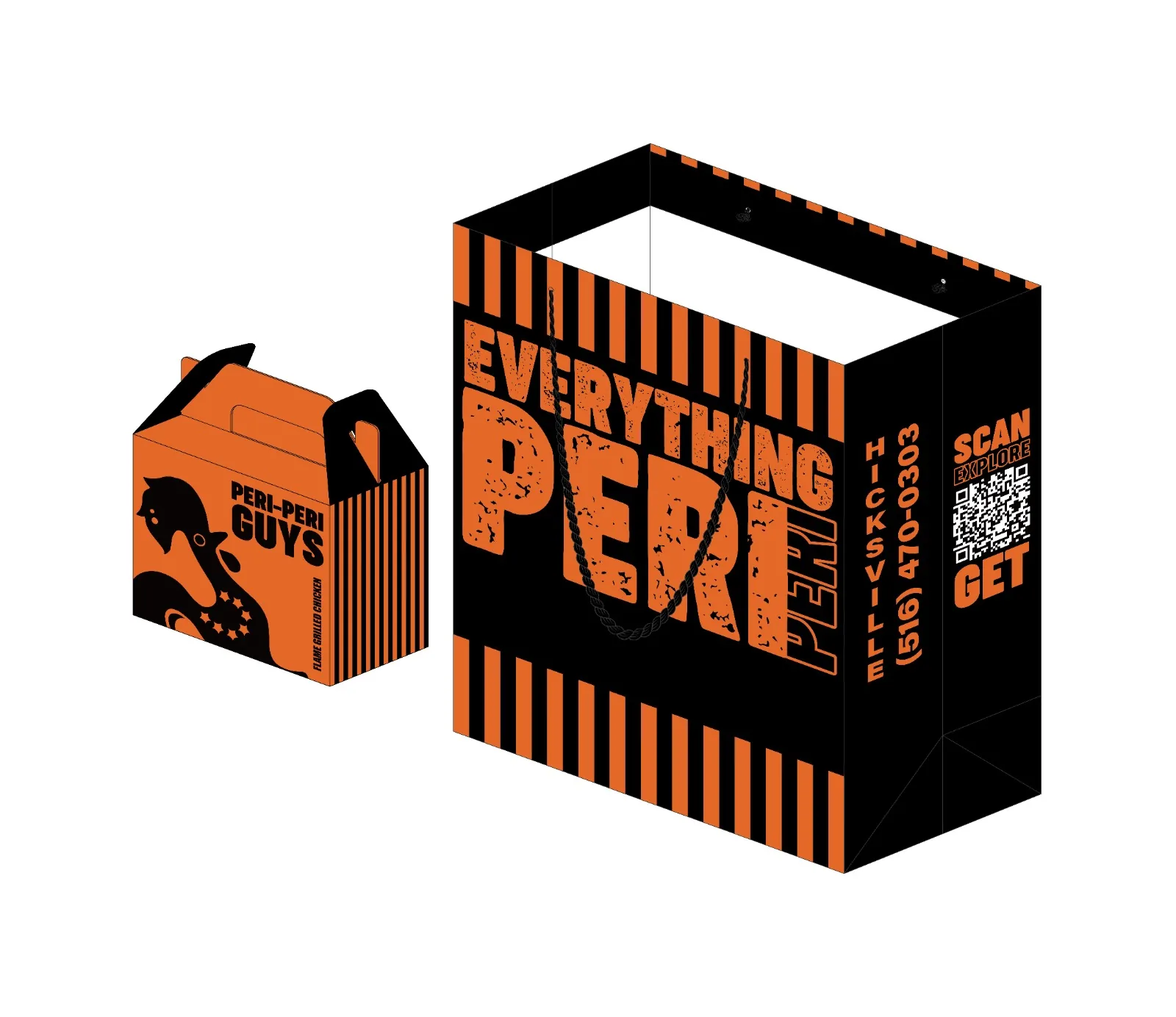Peri-Peri Guys packaging artwork and printed pieces